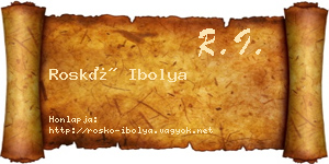 Roskó Ibolya névjegykártya